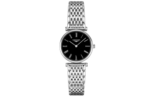 LONGINES Jialan Collection Quartz Movement 30m Waterproof Women's Watch 24mm Black Dial Stainless Steel Case