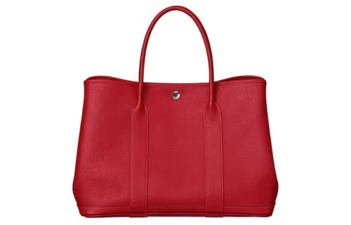 HERMES Garden Party Negonda Calfskin Handbag 36 Women's 5X Rouge Piment Pepper Red