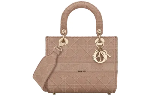 DIOR Lady D Lite Canvas Handbag Shoulder Bag Handbag Medium Women's Pink, Candy