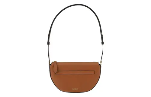 Burberry Olympia Leather Shoulder Bag, Crescent Bag, Handbag, Shoulder Bag, Crossbody Bag Mini Women's Brown