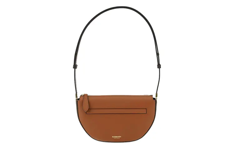 Burberry Olympia Leather Shoulder Bag, Crescent Bag, Handbag, Shoulder Bag, Crossbody Bag Mini Women's Brown