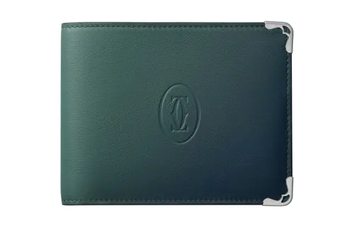 CARTIER Calfskin Bifold Wallet, Card Holder Women's Gradient Blue