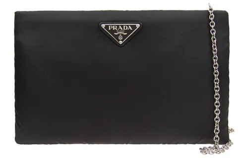 PRADA Nylon Fabric Shoulder Bag Women's Black
