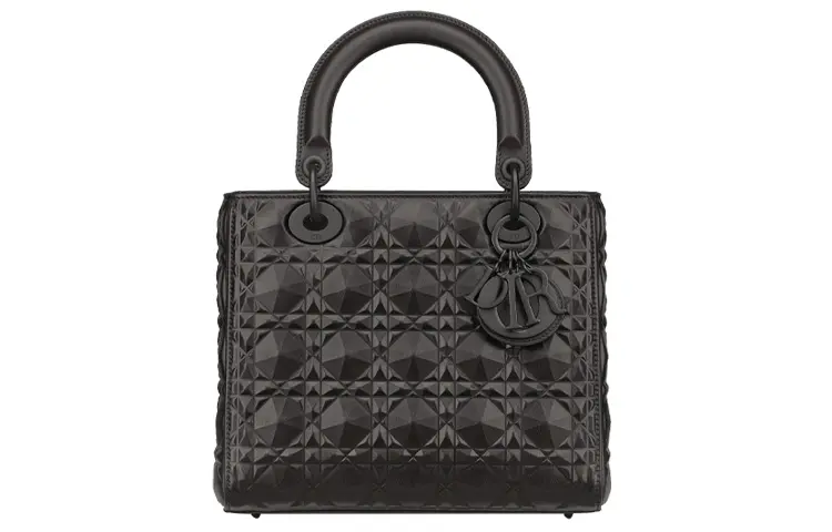 DIOR Lady Dior Cow Leather Handbag, Shoulder Bag, Crossbody Bag, Handbag Medium Women's Black