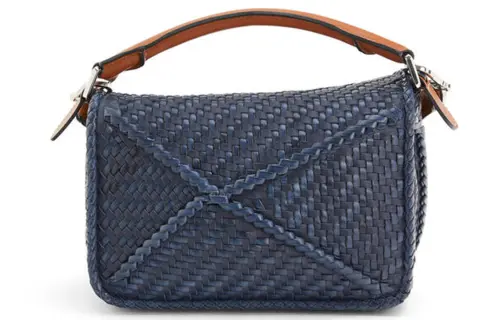LOEWE Puzzle Cow Leather Handbag Small Women's Marine Blue