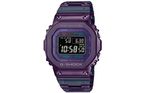 G-SHOCK Retro shockproof waterproof quartz watch strap solar-powered stainless steel, men's watch, black dial, quartz mechanism, Japanese and Korean