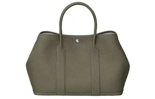 HERMES Garden Party Negonda Calfskin Handbag 36 Women's 6H Vert Veronese Verona Green