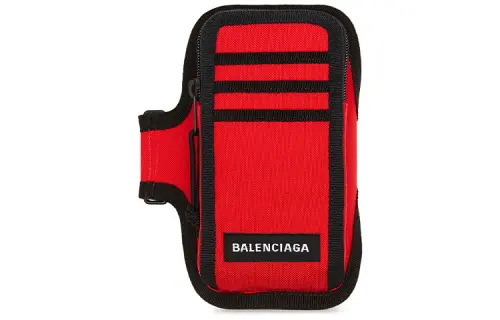 Balenciaga Explorer Recycled Nylon Cell Phone Pouch Men's Red