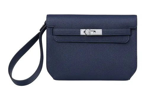 HERMES Kelly Depeches Togo Calfskin Clutch 25 Men's 2Z Bleu Nuit Midnight Blue
