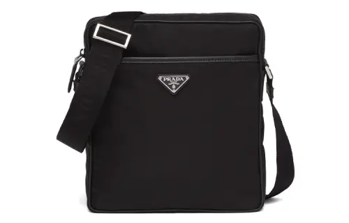 PRADA Re Nylon Recycled Nylon With Saffiano Leather Messenger Bag, Crossbody Bag, Shoulder Bag Regular Men's Black