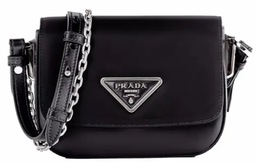PRADA Fabric With Leather Crossbody Bag, Shoulder Bag Women's Black