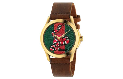 GUCCI G Timeless Collection Wrist Watches Quartz Movement Leather Strap Green Dial Women's Watch
