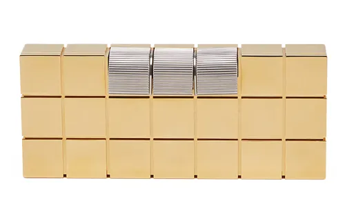 Bottega Veneta Brass Clutch Women's Gold/Silver Polished
