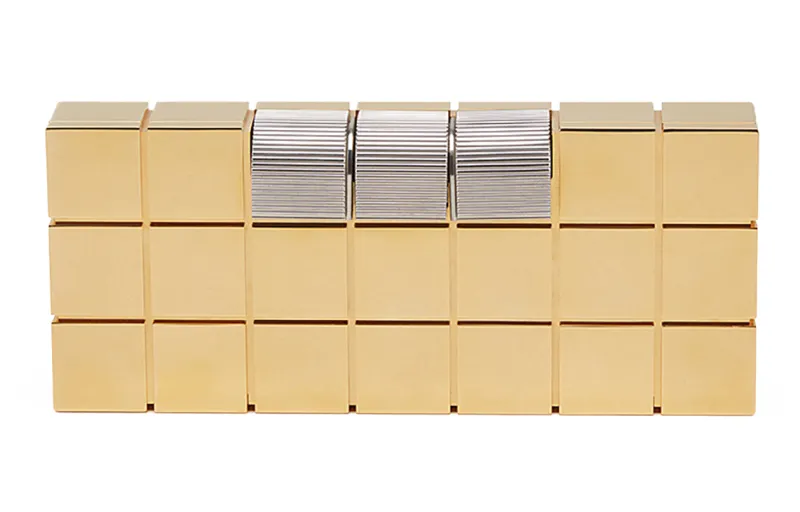 Bottega Veneta Brass Clutch Women's Gold/Silver Polished