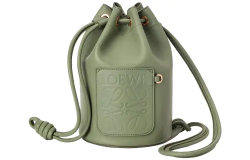 LOEWE Sailor Nappa Calfskin Seaman Bag, Shoulder Bag Small Women's Olive Green