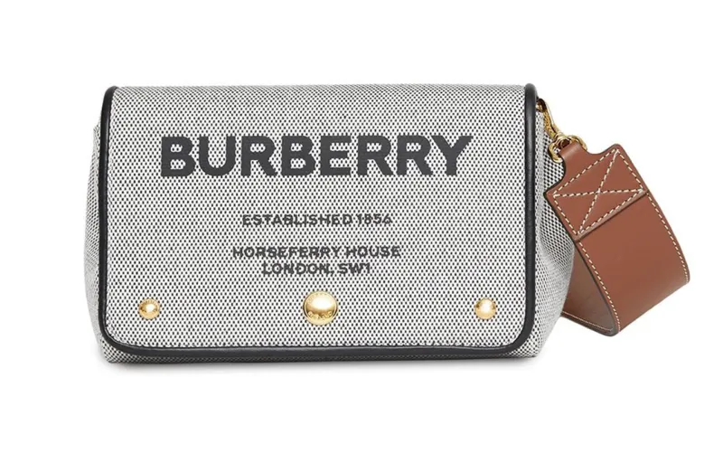 Burberry Cow Leather Messenger Bag, Shoulder Bag, Crossbody Bag Small Unisex Gray