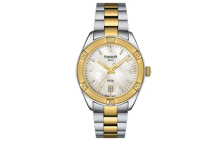 TISSOT PR100 Collection Quartz Movement Women's Watch 36mm White Dial Stainless Steel Case
