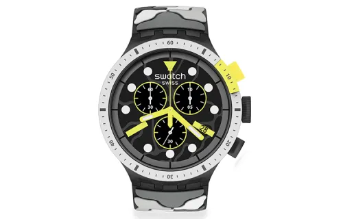 SWATCH Unisex 47mm Black Watch SB02M400