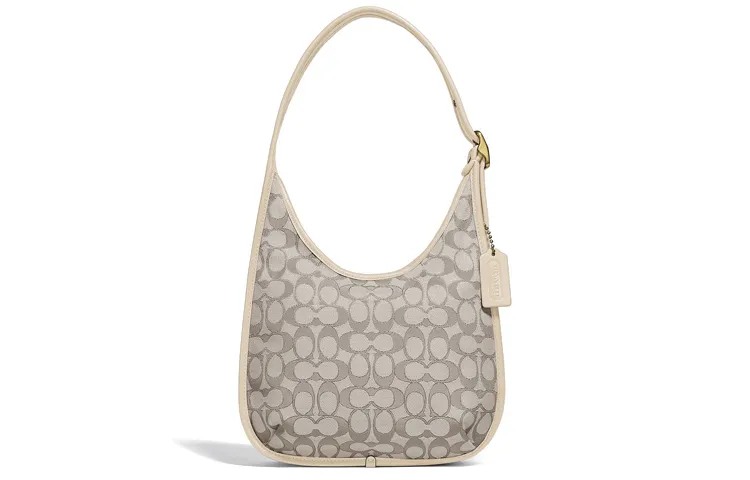 COACH Ergo Leather HOBO Bag, Crescent Bag, Shoulder Bag, Handbag, Shoulder Bag Medium Women's Beige