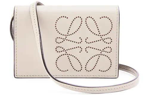 LOEWE Calfskin Crossbody Card Holder Women's Tan