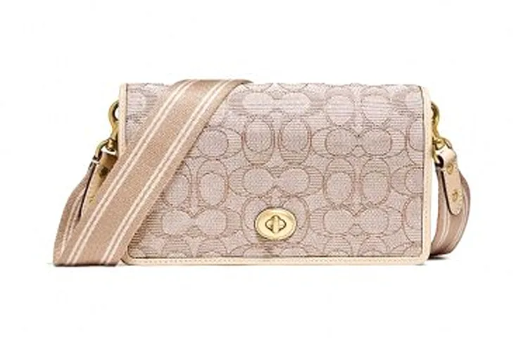 COACH Hayden Canvas With Leather Crossbody Bags Small Women's Beige Monogram