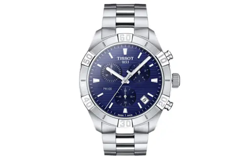 TISSOT PR100 Collection Quartz Movement Men's Watches Watch 44mm Blue Dial Stainless Steel Case