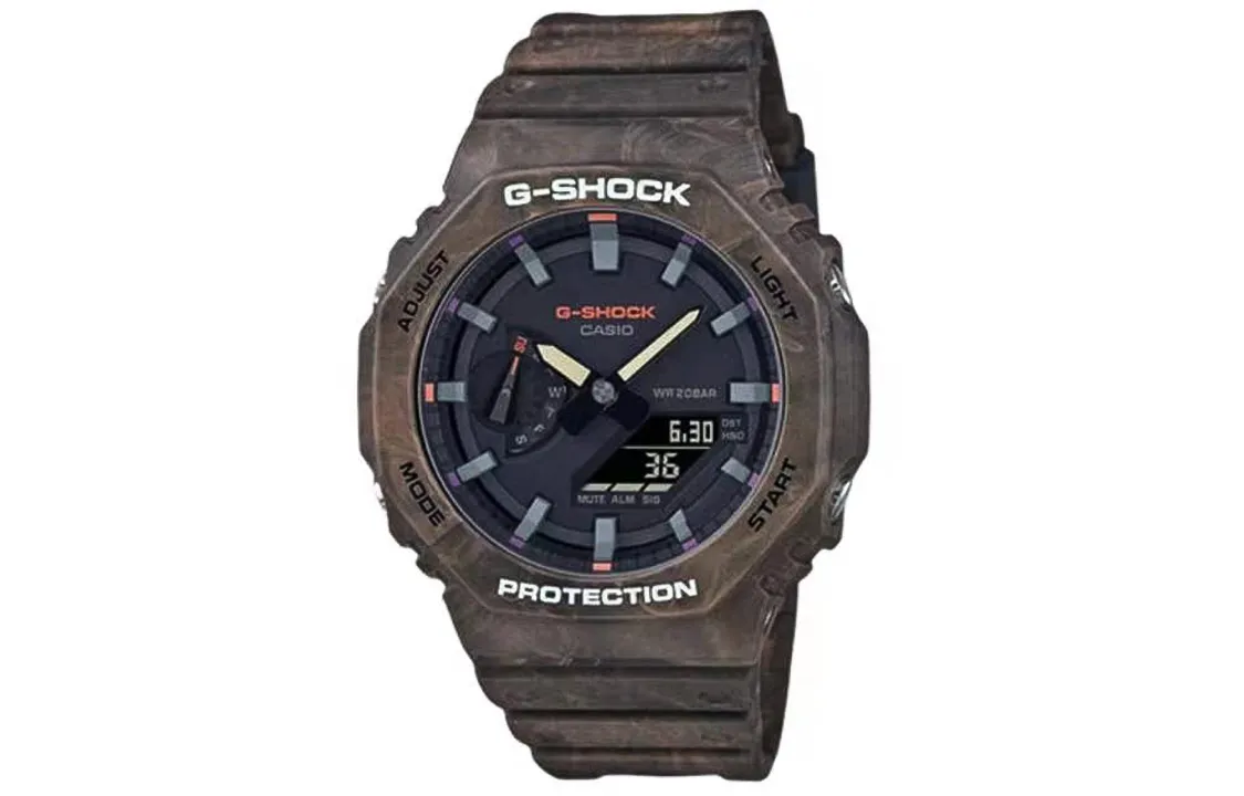 CASIO Men Liquid Crystal/Analog Dual Display Series Coffee Watch GA-2100FR-5APR