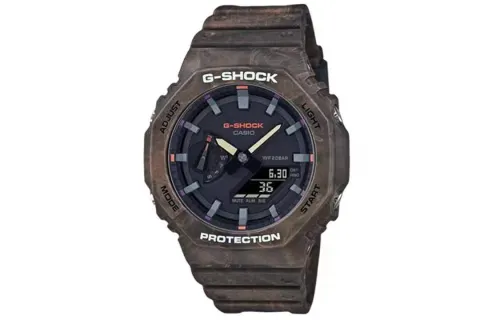 CASIO Men Liquid Crystal/Analog Dual Display Series Coffee Watch GA-2100FR-5APR