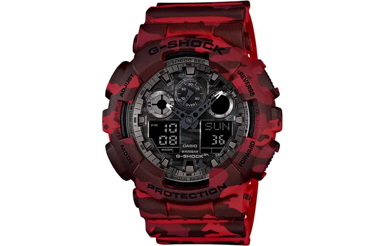 CASIO Men Liquid Crystal/Analog Dual Display Series Black Watch GA-100CM-4A