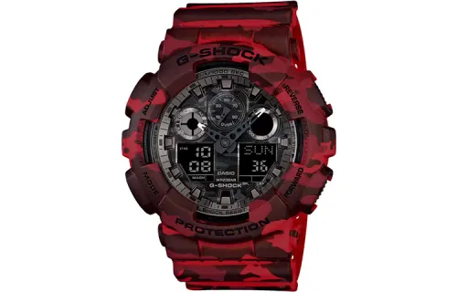 CASIO Men Liquid Crystal/Analog Dual Display Series Black Watch GA-100CM-4A