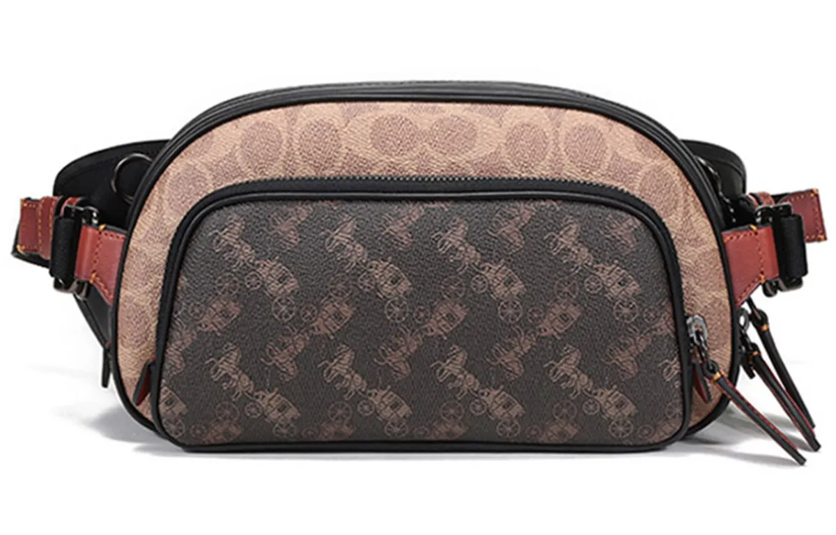 COACH Canvas Leather Chinese Steamed Bun Bag, Shoulder Bag, Crossbody Bag, Fanny Pack, Sling Bag Medium Men's