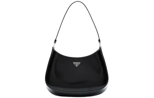 PRADA Calfskin Shoulder Bag Women's Black
