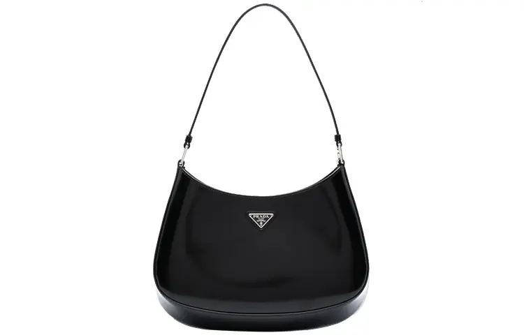 PRADA Calfskin Shoulder Bag Women's Black