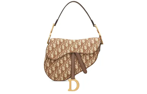 DIOR Saddle Jacquard Saddle Bag, Handbag, Shoulder Bag Women's Brown