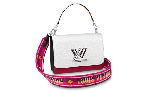 LOUIS VUITTON Twist Epi Leather Handbag, Shoulder Bag, Crossbody Bag Medium Women's White & Crimson Red