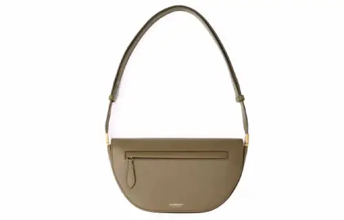 Burberry Smooth Leather Shoulder Bag, Crescent Bag, Handbag, Shoulder Bag Small Women's Dark Fern Green