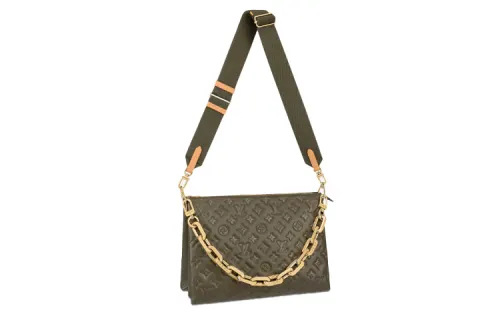 LOUIS VUITTON Coussin Sheepskin Pillow Bag Medium Women's Khaki Green