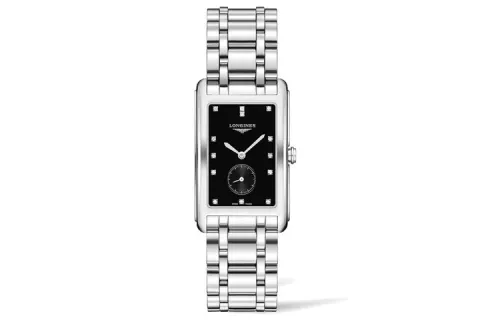 LONGINES Quartz fashionable waterproof black dial, case stainless steel, watch strap, quartz mechanism, simple and elegant design, 25.8mm, L5