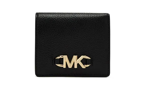 MICHAEL KORS Izzy Cow Leather Wallet, Card Holder, Coin Purse, Wallet Regular Women's Black