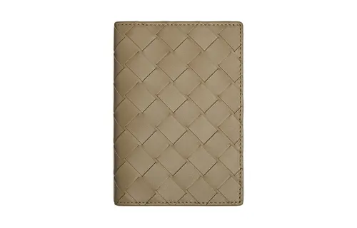Bottega Veneta Cow Leather Passport Holder Men's Taupe