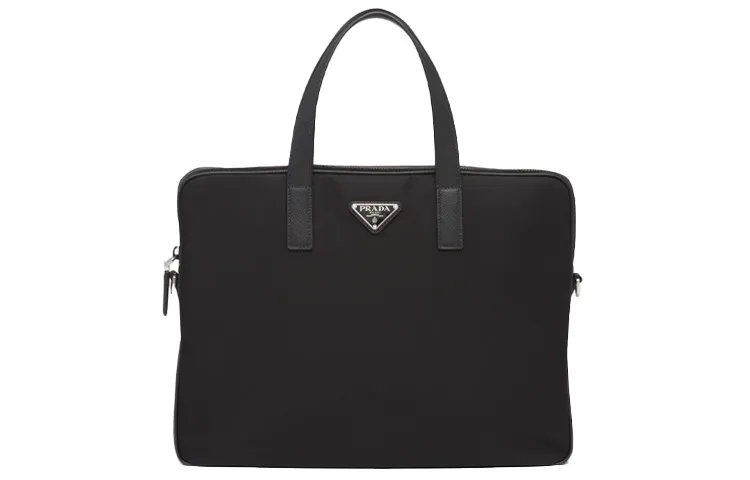PRADA Saffiano Leather Briefcase, Handbag Men's Black