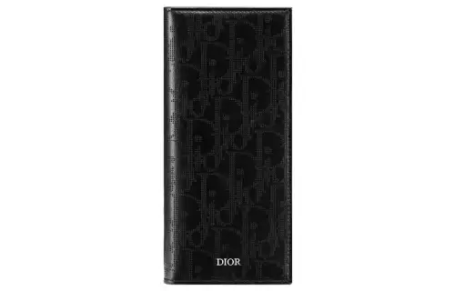 DIOR Leather Card Holder, Wallet Men's Black