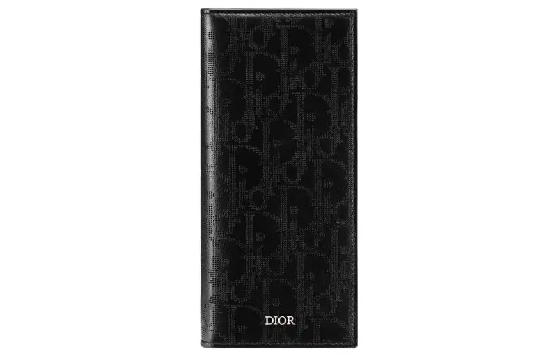 DIOR Leather Card Holder, Wallet Men's Black