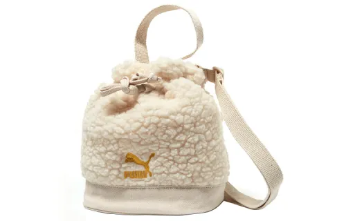 PUMA Polyester Backpack, One Shoulder Bag, Handbag Regular Unisex Milk White