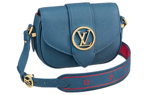 LOUIS VUITTON Pont Calfskin Shoulder Bag, Crossbody Bag Small Women's Blue