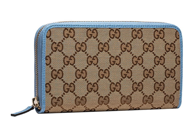 Женский кошелек Gucci Logo (коричнево-синий) — фото 3