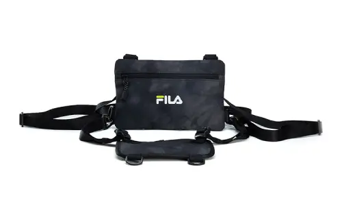 FILA Fabric Shoulder Bag, Crossbody Bag Regular Unisex Pitch Black