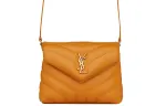 SAINT LAURENT LOULOU Quilting Calfskin Tofu Bag, Shoulder Bag, Crossbody Bag Mini Women's Cork Color