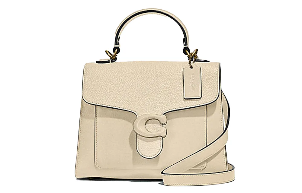 COACH Tabby Calfskin With Leather Shoulder Bag, Crossbody Bag, Handbag Small Women's Ivory White