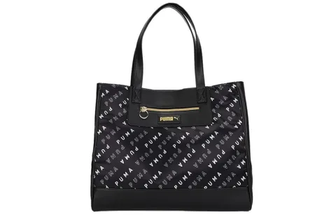 PUMA Athleisure Fabric Tote Bag, Shopping Bag, Handbag Regular Unisex Black